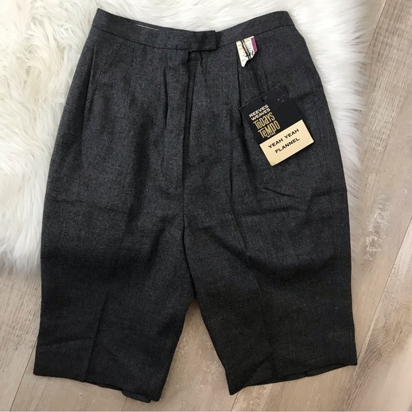 VINTAGE 60’s Gray High Waisted Bermuda Shorts 22 Waist - Picture 1 of 13